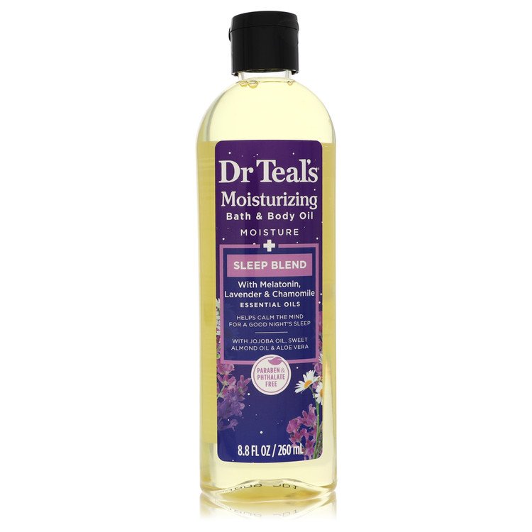 dr teal\'s moisturizing bath & body oil sleep blend by dr teal's bath & body oil with melatonin, lavender & chamomile 8.8 oz