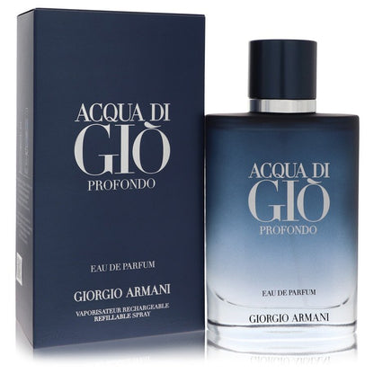 acqua di gio profondo by giorgio armani eau de parfum spray refillable 3.3 oz