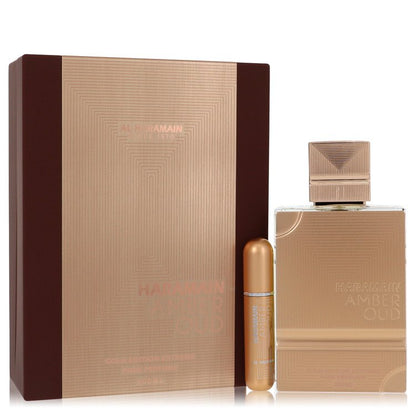 al haramain amber oud gold edition extreme by al haramain gift set - 6.7 pure perfume spray + 0.34 oz refillable spray 6.7 oz