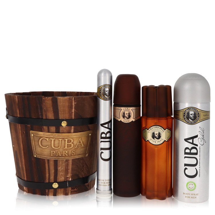 cuba gold by fragluxe gift set - 3.4 oz eau de toilette spray + 1.17 oz eau de toilette spray + 6.7 oz body spray + 3.3 oz after shave --