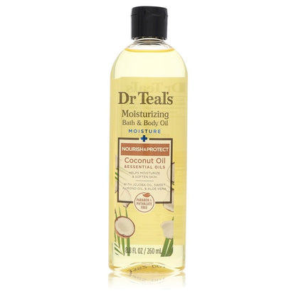 dr teal\'s moisturizing bath & body oil by dr teal's nourishing coconut oil with essensial oils, jojoba oil, sweet almond oil and cocoa butter 8.8 oz