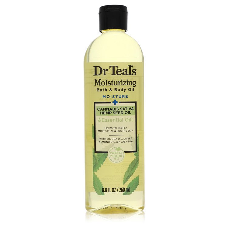 dr teal\'s moisturizing bath & body oil by dr teal's cannabis sativa hemp seed oil 8.8 oz