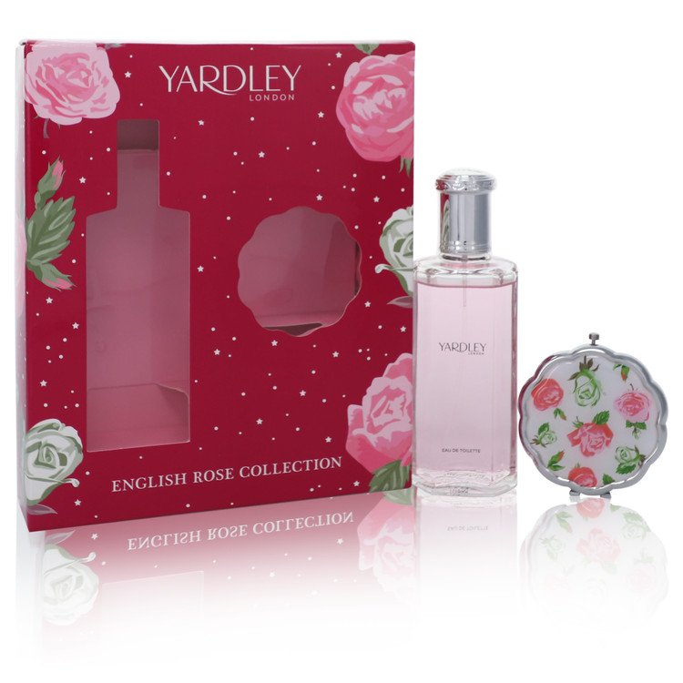 english rose yardley by yardley london gift set - 4.2 oz eau de toilette spray + compact mirror --