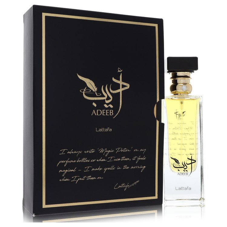 lattafa adeeb by lattafa eau de parfum spray (unisex) 2.7 oz