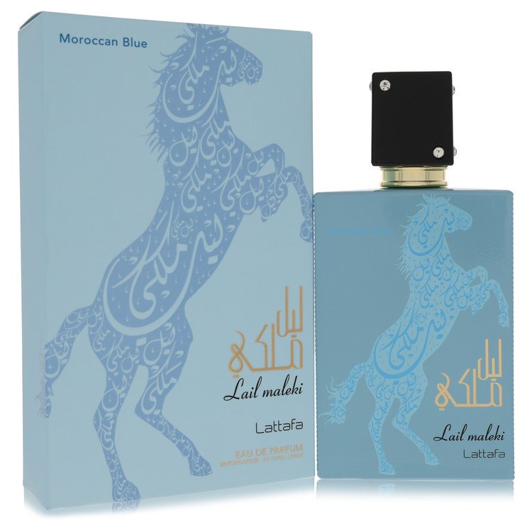 lattafa lail maleki morrocan blue by lattafa eau de parfum spray (unisex) 3.4 oz