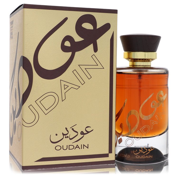 lattafa oudain by lattafa eau de parfum spray (unisex) 3.4 oz