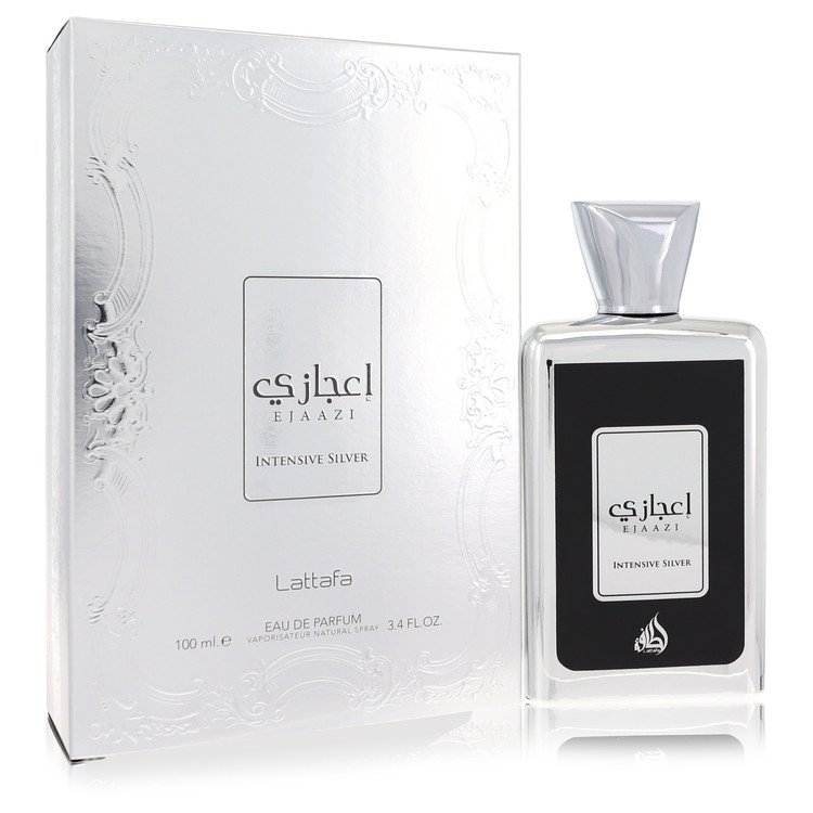 lattafa ejaazi intensive silver by lattafa eau de parfum spray (unisex) 3.4 oz