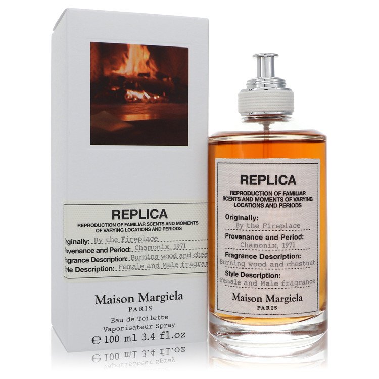 replica by the fireplace by maison margiela eau de toilette spray (unisex) 3.4 oz