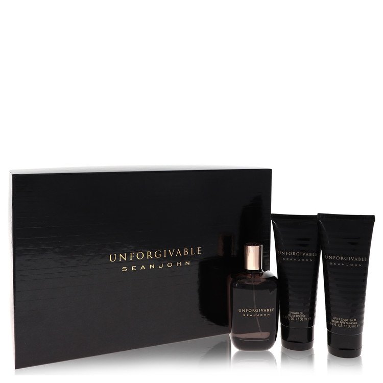 unforgivable by sean john gift set - 4.2 oz eau de toilette spray + 3.4 oz shower gel + 3.4 oz after shave balm --