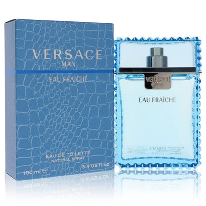 versace man by versace eau fraiche eau de toilette spray (blue) 3.4 oz