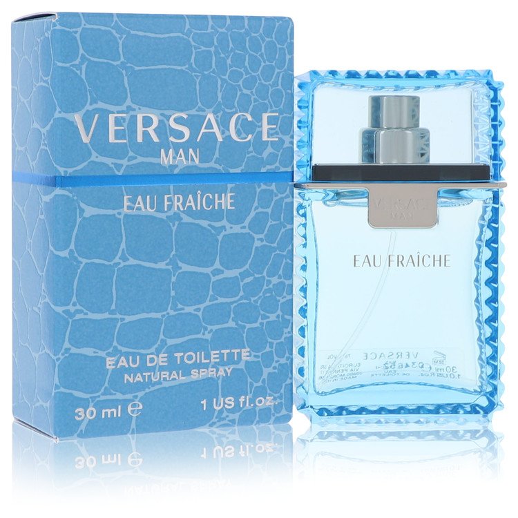 versace man by versace eau fraiche eau de toilette spray (blue) 1 oz