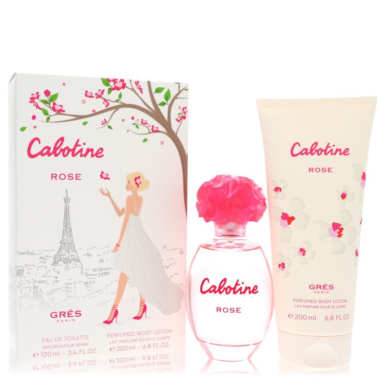 cabotine rose by parfums gres gift set - 3.4 oz eau de toilette spray + 6.7 oz body lotion --