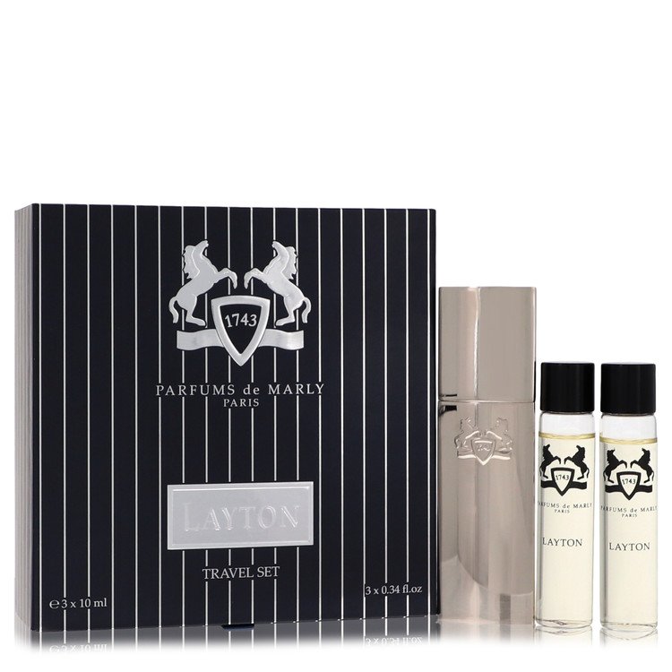 layton royal essence by parfums de marly three eau de parfum sprays travel set 3 x .34 oz