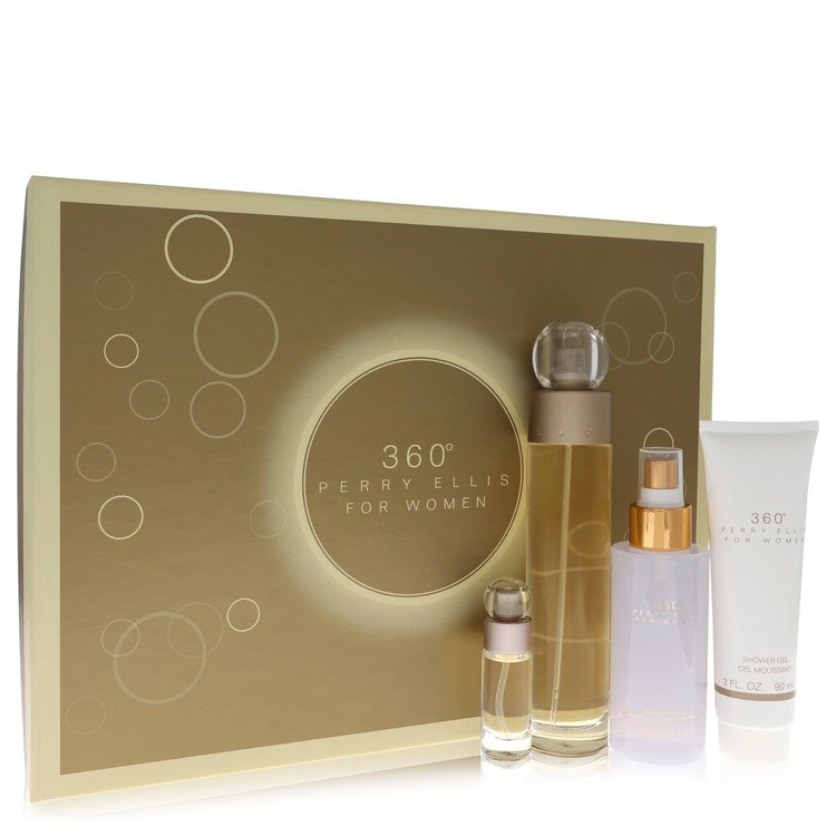 perry ellis 360 by perry ellis gift set - 3.4 oz eau de toilette spray + 4 oz body mist + 3 oz shower gel + .25 mini edt spray --